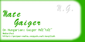 mate gaiger business card